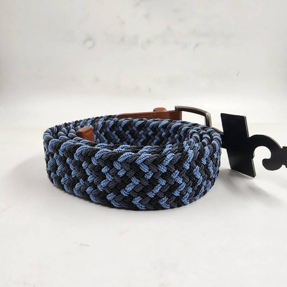The Men's Store at Bloomingdales Stretch Webbing Belt 42 Blue Multi Single-Prong