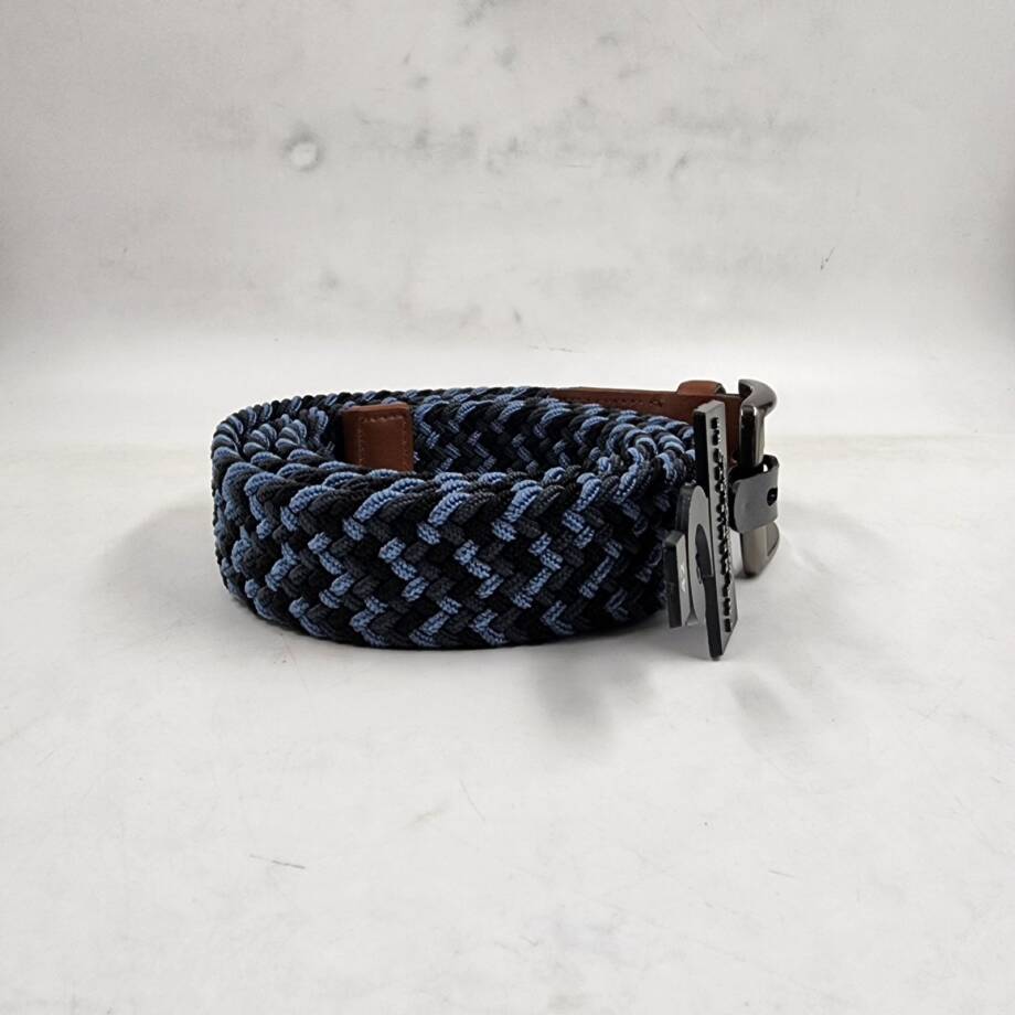 The Men's Store at Bloomingdales Stretch Webbing Belt 42 Blue Multi Single-Prong