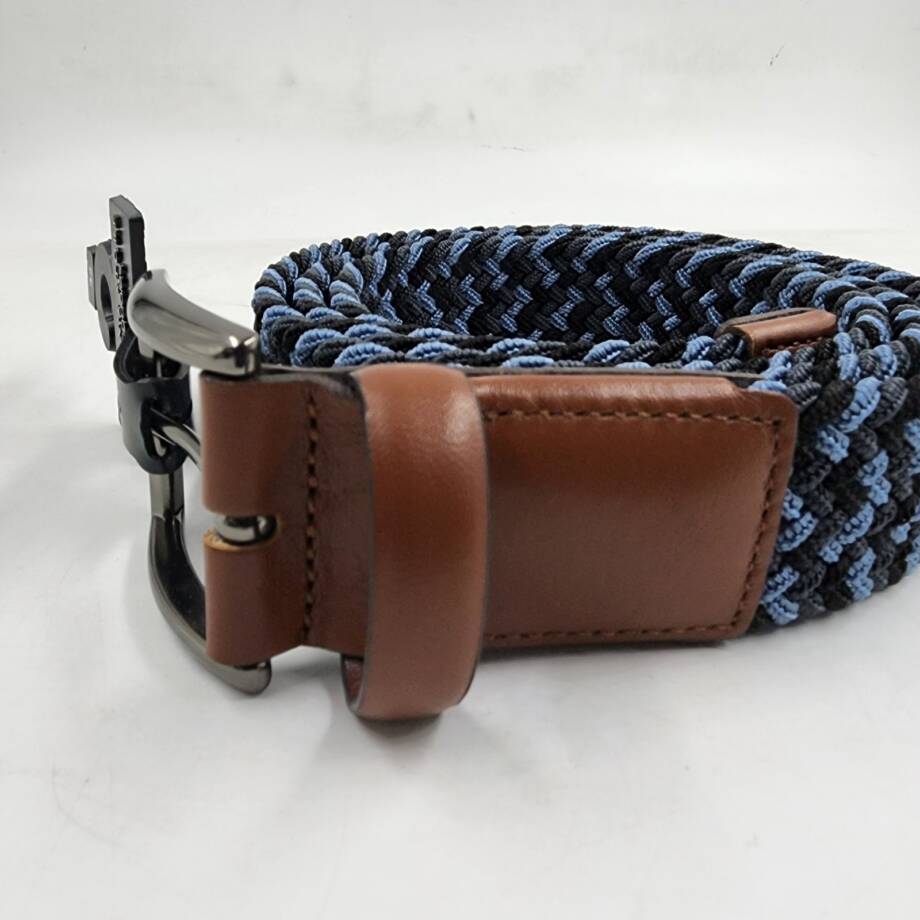 The Men's Store at Bloomingdales Stretch Webbing Belt 42 Blue Multi Single-Prong