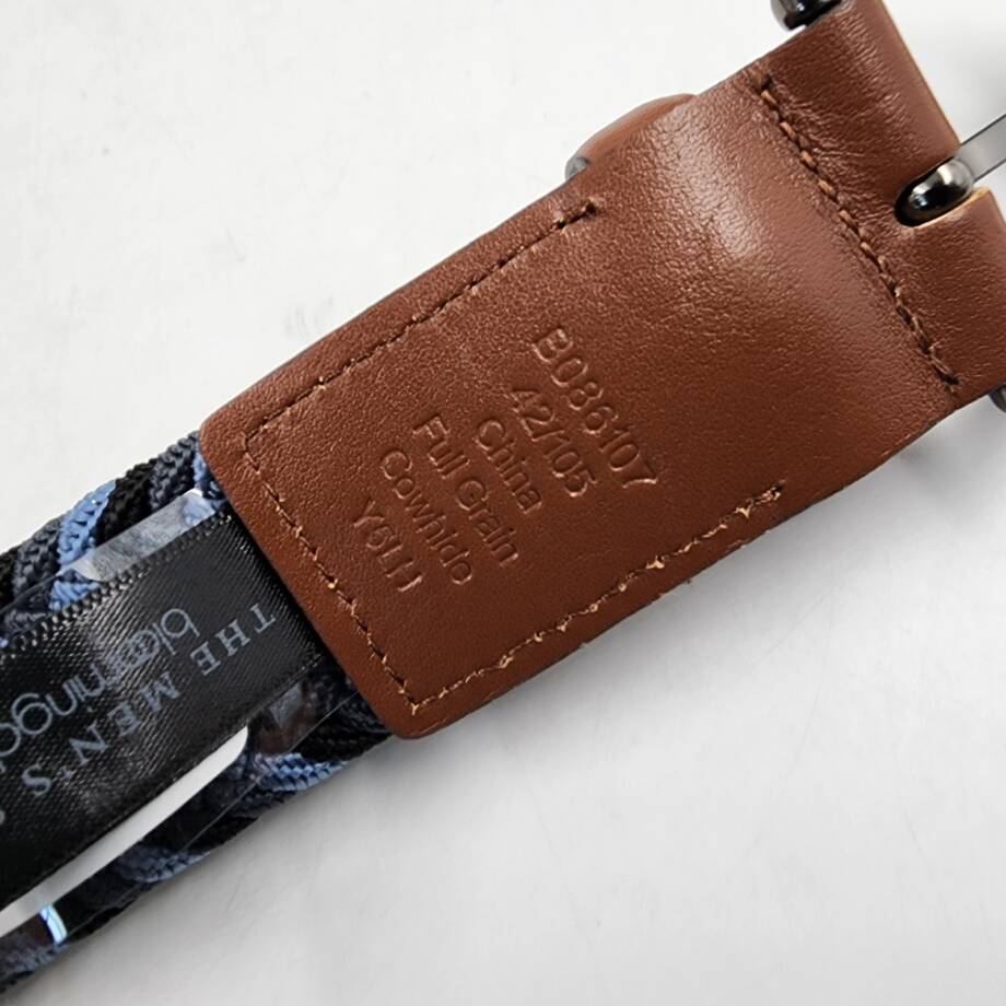 The Men's Store at Bloomingdales Stretch Webbing Belt 42 Blue Multi Single-Prong