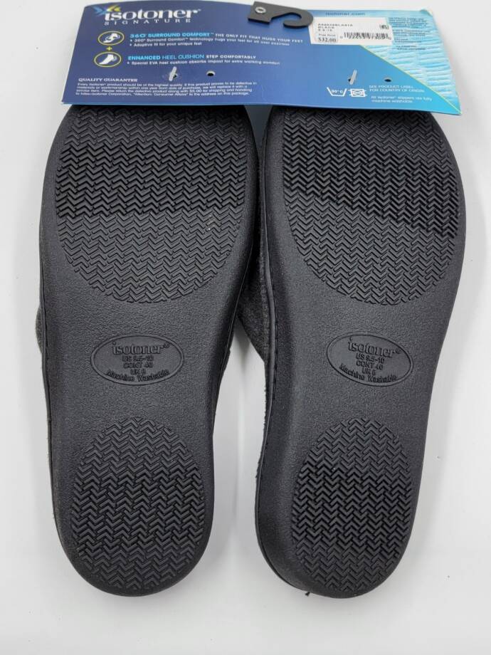 Isotoner Signature Jersey Nicole Memory Foam Slide Women's 9.5-10 Black