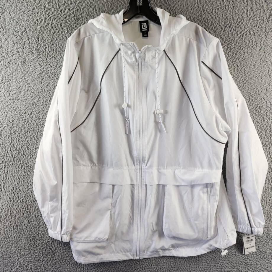 ID Ideology Plus Size Packable Zip-Front Hooded Jacket Women's 1X Bright White