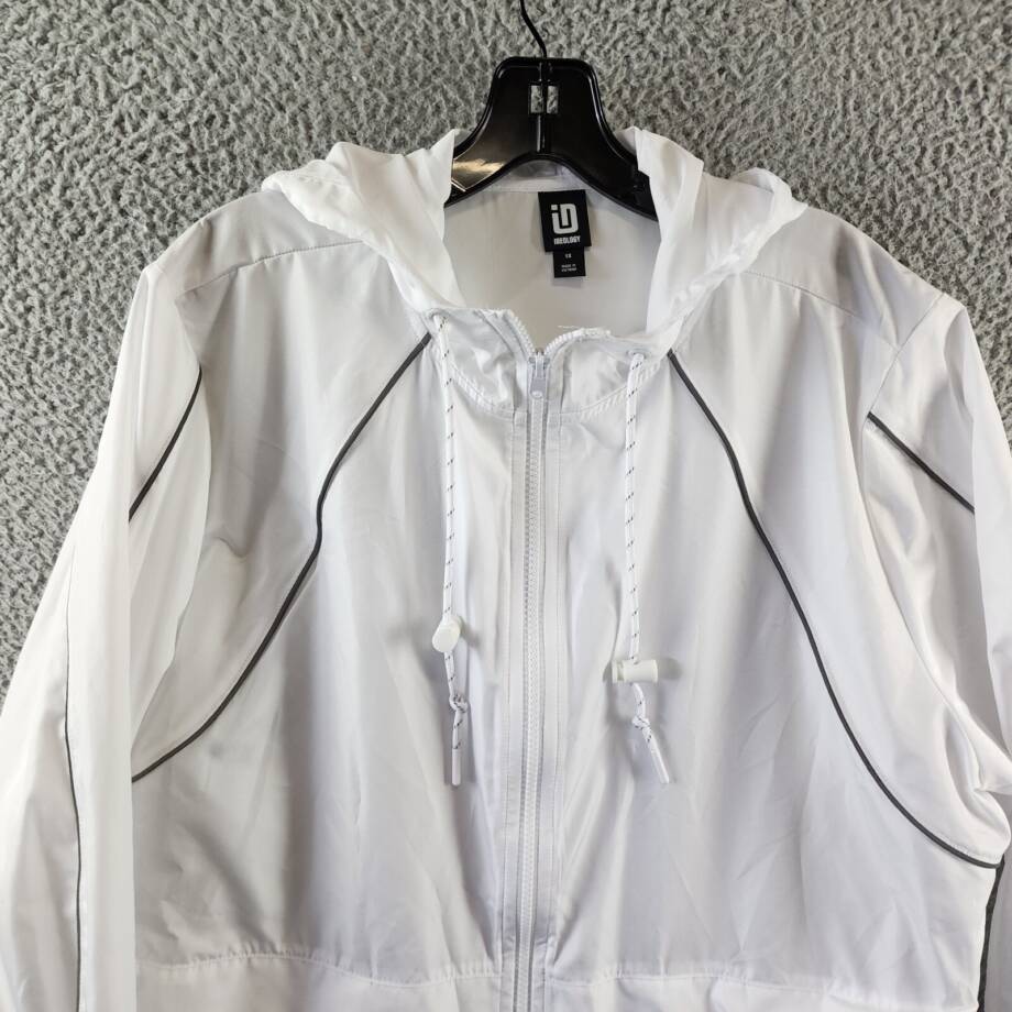 ID Ideology Plus Size Packable Zip-Front Hooded Jacket Women's 1X Bright White
