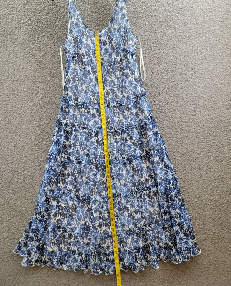 Jones New York Petite Tiered Floral-Print Maxi Dress Women's PXL White/Blue