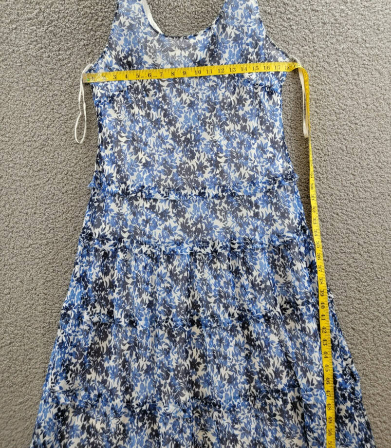 Jones New York Petite Tiered Floral-Print Maxi Dress Women's PXL White/Blue