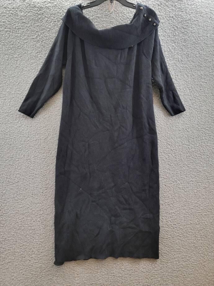 Jessica Simpson Plus Aaryn Rib-Knit Off The Shoulder Dress Women's 3X Black