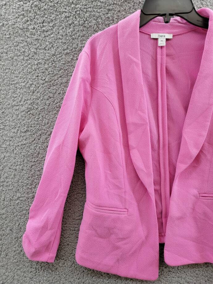 Bar III Petite 3/4-Sleeve Shawl-Collar Blazer Women's PS Wild Pink Open Front