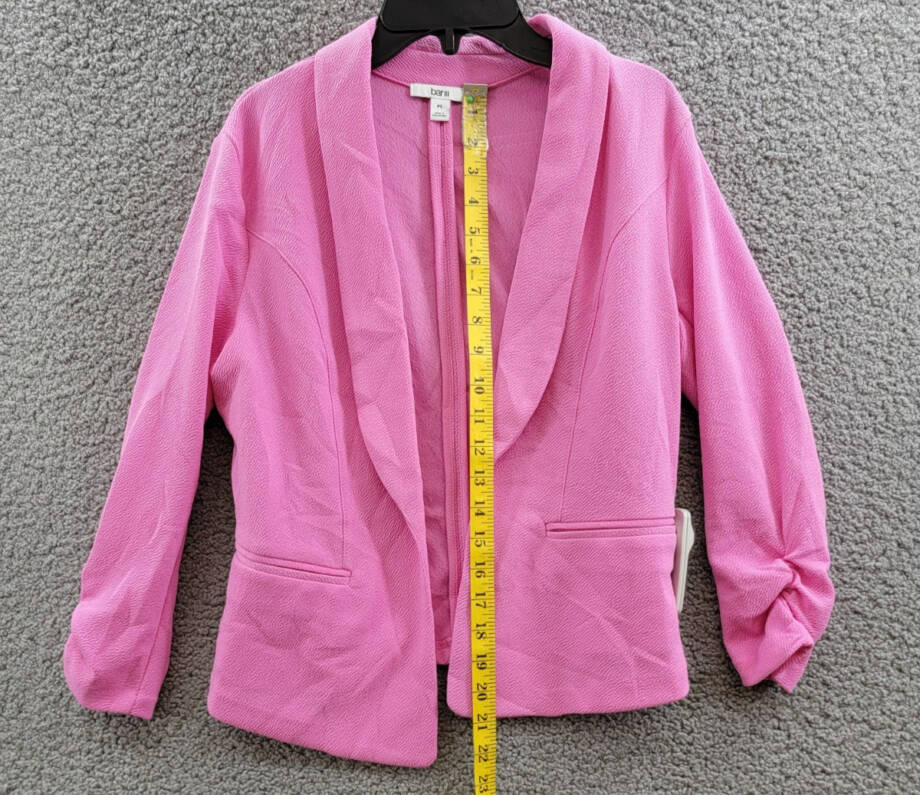 Bar III Petite 3/4-Sleeve Shawl-Collar Blazer Women's PS Wild Pink Open Front