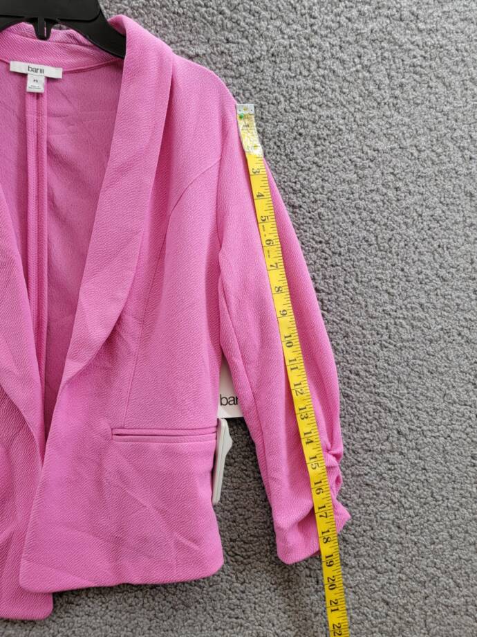 Bar III Petite 3/4-Sleeve Shawl-Collar Blazer Women's PS Wild Pink Open Front