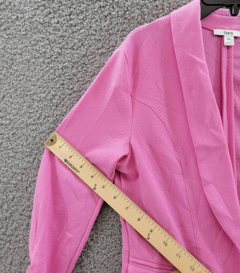 Bar III Petite 3/4-Sleeve Shawl-Collar Blazer Women's PS Wild Pink Open Front