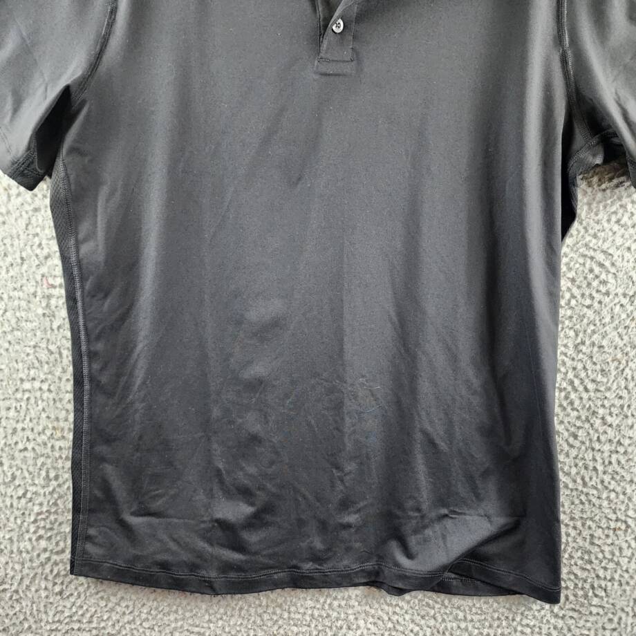 Reebok Short Sleeve Performance Training Polo Shirt Men's M Black Pullover