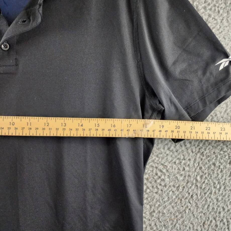 Reebok Short Sleeve Performance Training Polo Shirt Men's M Black Pullover