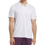 Reebok Short Sleeve Performance Training Polo Shirt Men's L White Pullover