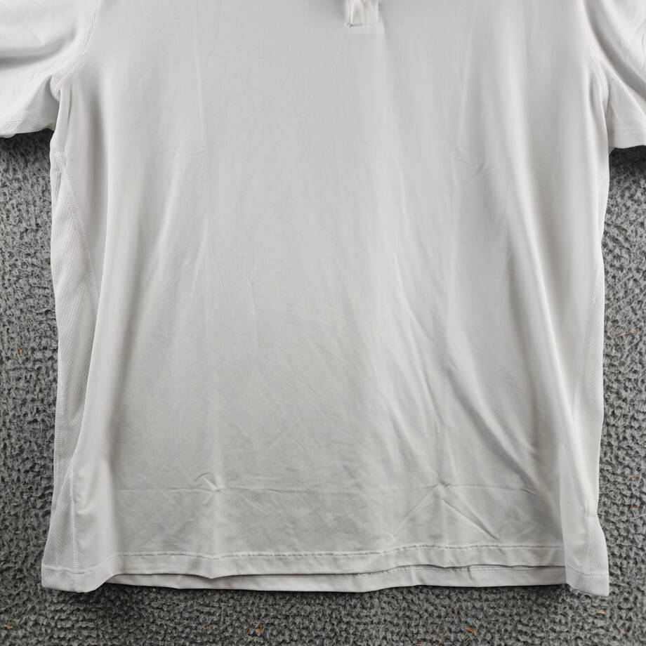 Reebok Short Sleeve Performance Training Polo Shirt Men's L White Pullover
