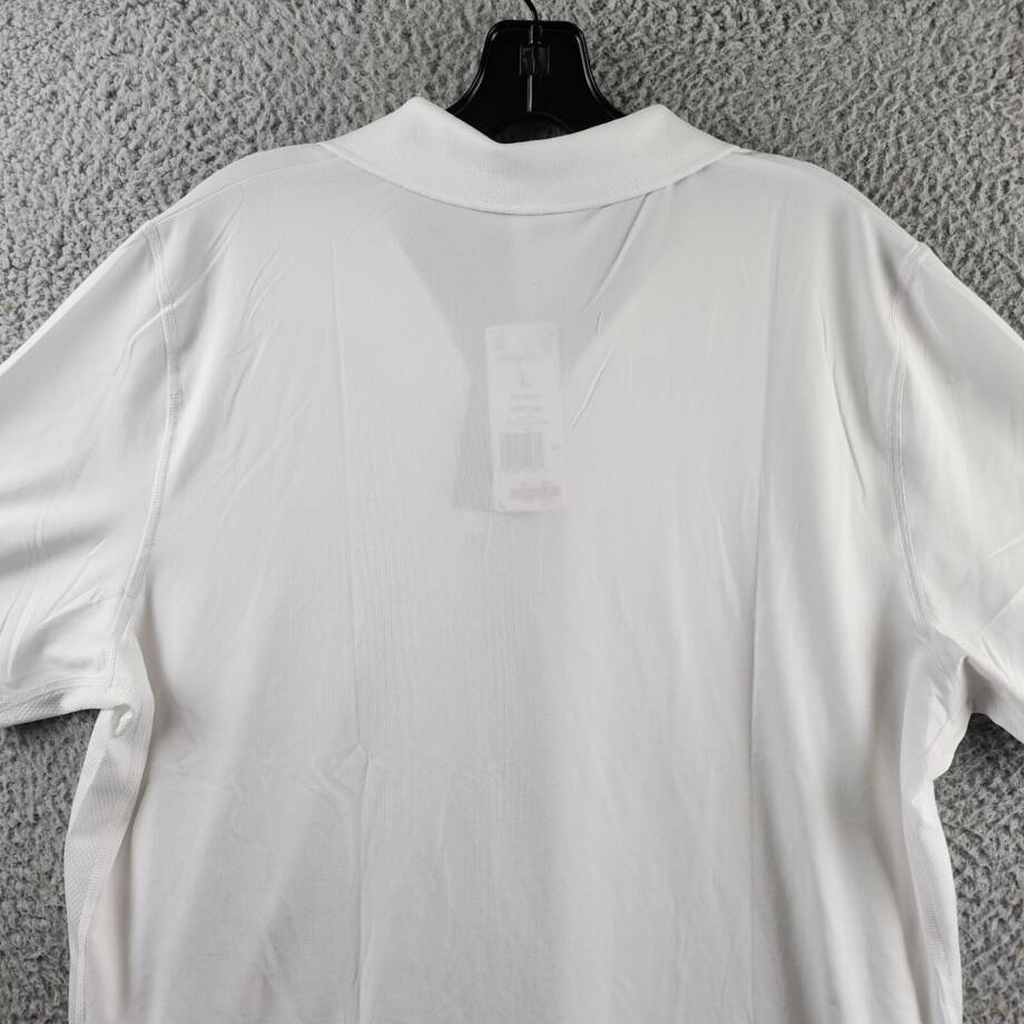 Reebok Short Sleeve Performance Training Polo Shirt Men's L White Pullover