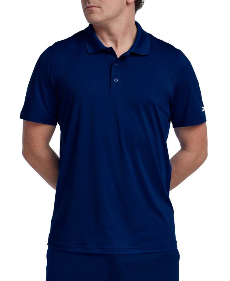 Reebok Short Sleeve Performance Training Polo Shirt Men's L Victor Navy Pullover