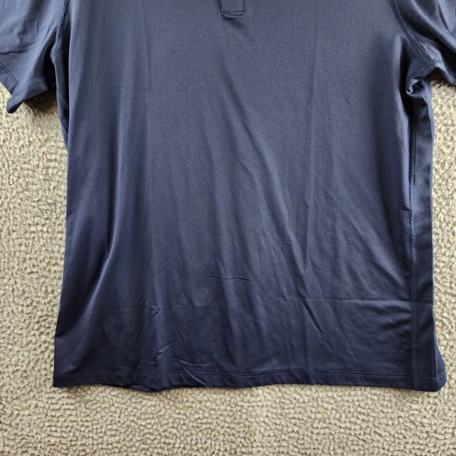 Reebok Short Sleeve Performance Training Polo Shirt Men's L Victor Navy Pullover