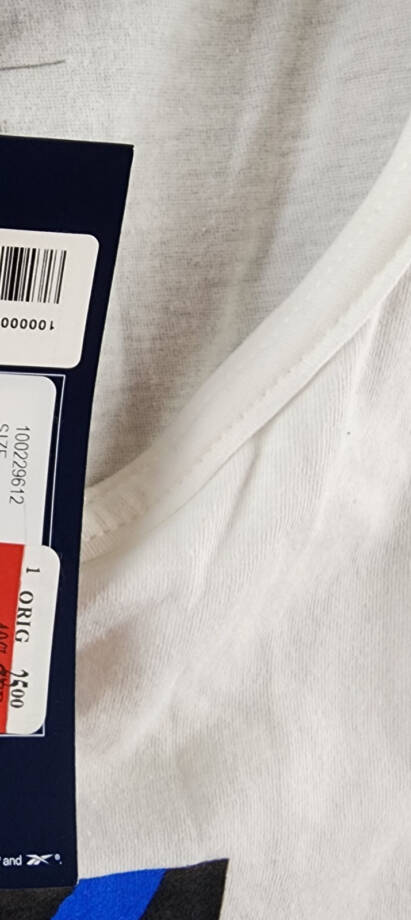 Reebok Logo Graphic Tank Top Men's L White Printed Scoop Neck Pullover