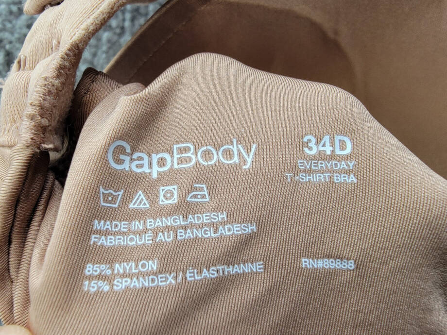 GapBody Everyday Essentials T-Shirt Bra Women's 34D Bronzed Blush Hook & Eye
