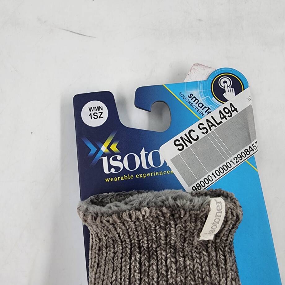 Isotoner Signature SmarTouch Chenille Gloves Women's One Size Chrome Slip On