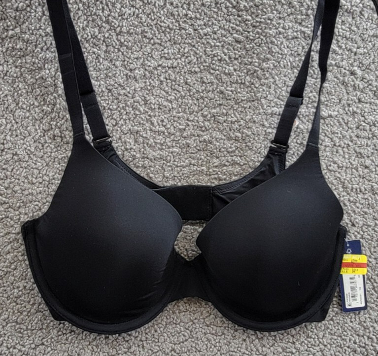 GAP GapBody Everyday Essentials T-Shirt Bra Women's 34D True Black Hook & Eye~