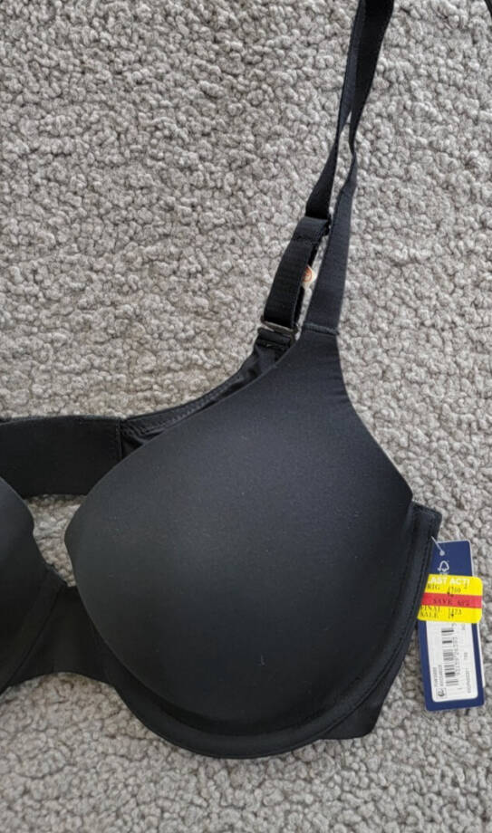 GAP GapBody Everyday Essentials T-Shirt Bra Women's 34D True Black Hook & Eye~