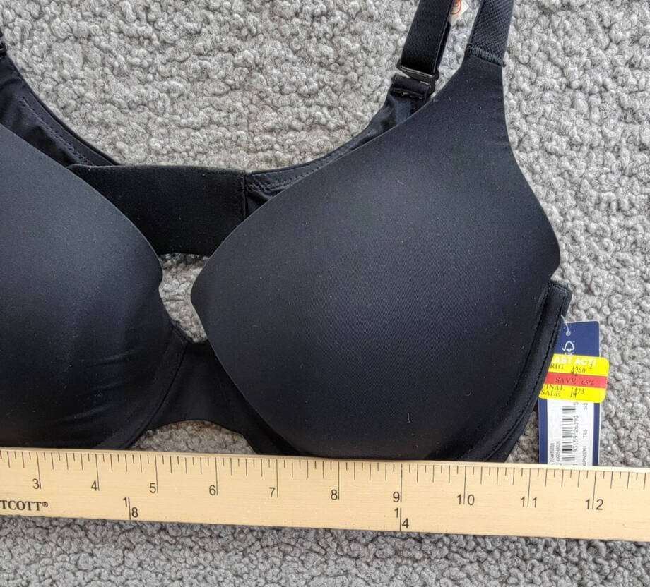 GAP GapBody Everyday Essentials T-Shirt Bra Women's 34D True Black Hook & Eye~