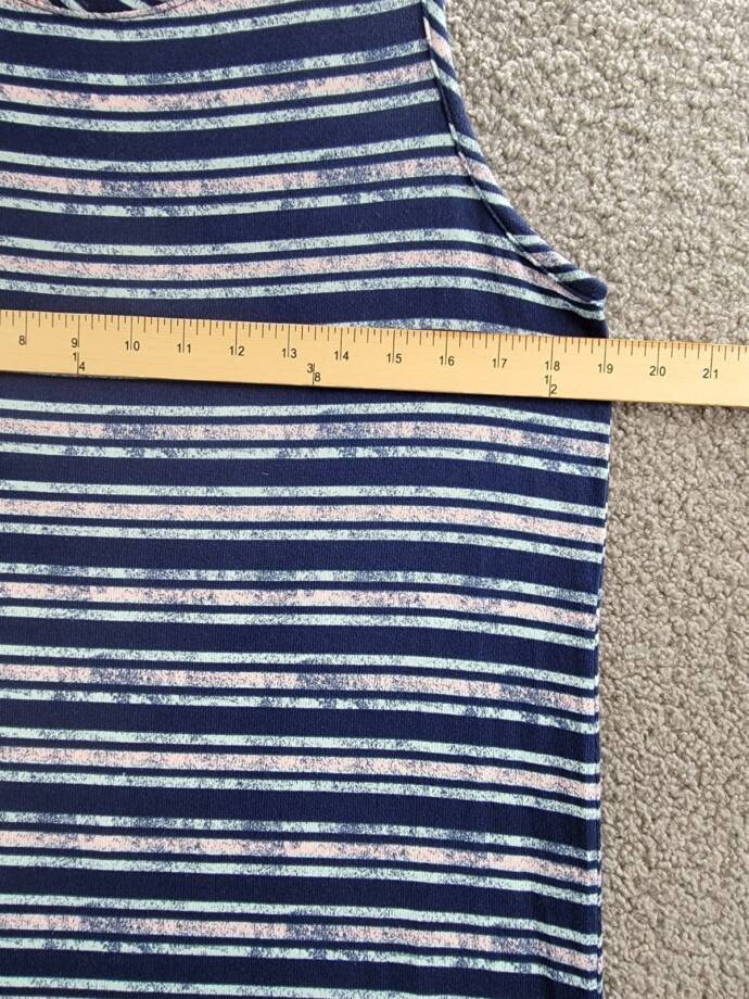 Roudelain Printed Striped Sleeveless Nightgown Women's M Quartz Multi Pullover