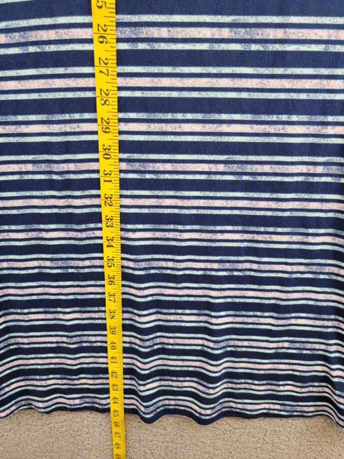 Roudelain Printed Striped Sleeveless Nightgown Women's M Quartz Multi Pullover