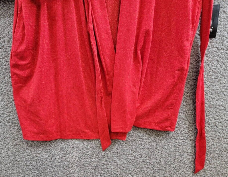 I.N.C. International Concepts Sparkle Robe Womens M Infrared Sparkl Elbow Sleeve