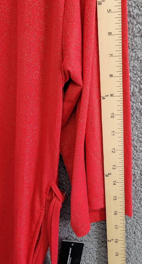 I.N.C. International Concepts Sparkle Robe Womens M Infrared Sparkl Elbow Sleeve