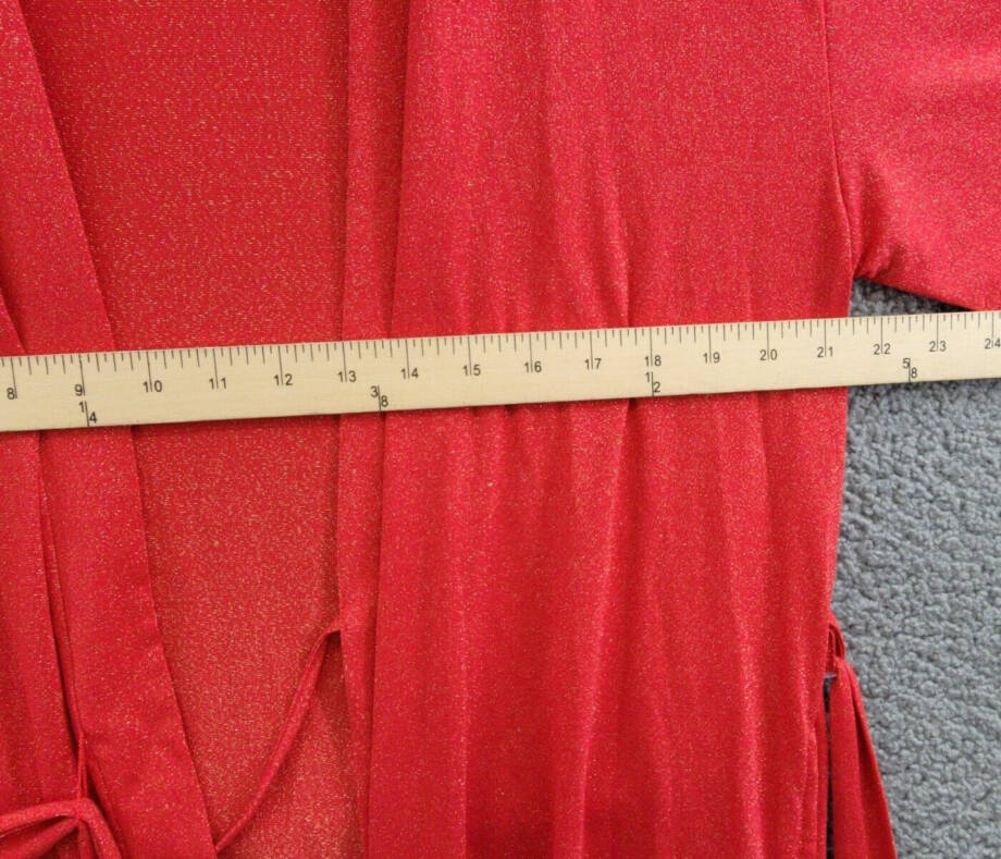 I.N.C. International Concepts Sparkle Robe Womens M Infrared Sparkl Elbow Sleeve