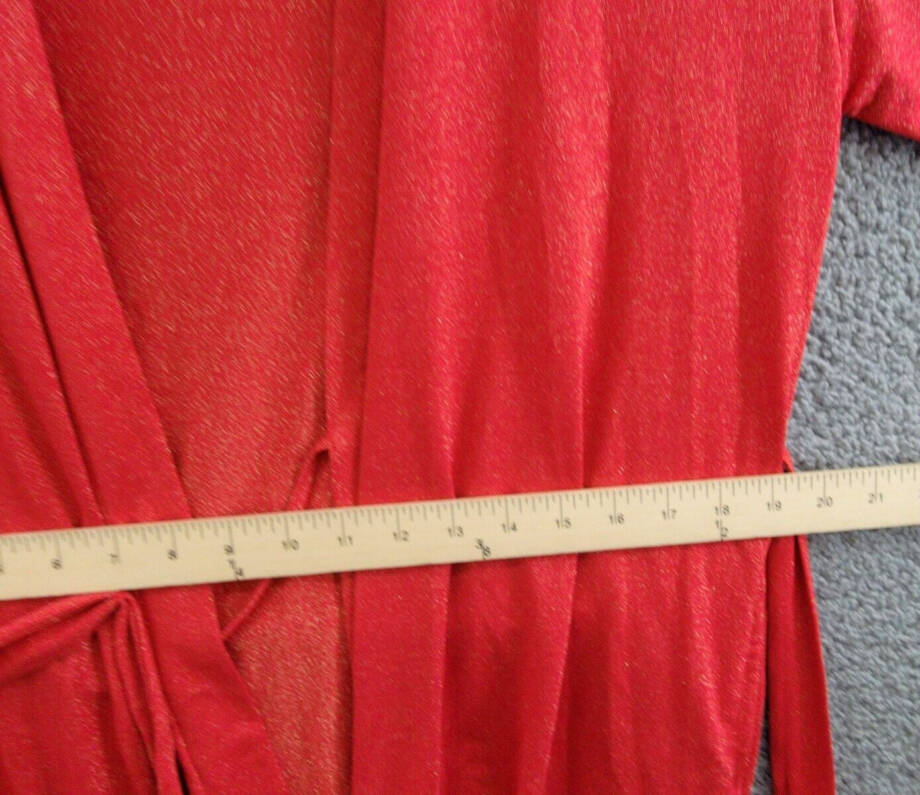 I.N.C. International Concepts Sparkle Robe Womens M Infrared Sparkl Elbow Sleeve
