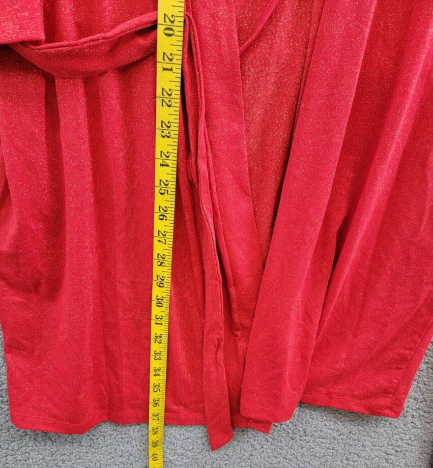 I.N.C. International Concepts Sparkle Robe Womens M Infrared Sparkl Elbow Sleeve