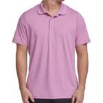 Reebok Short Sleeve Performance Training Polo Shirt Mens S Jasmine Pink Pullover