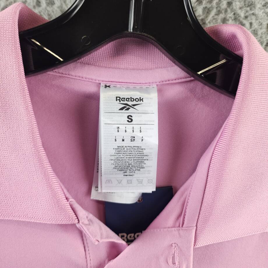 Reebok Short Sleeve Performance Training Polo Shirt Mens S Jasmine Pink Pullover