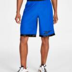 Reebok Regular-Fit Logo-Print Mesh Basketball Shorts Men's 2XL Vector Blue/Black