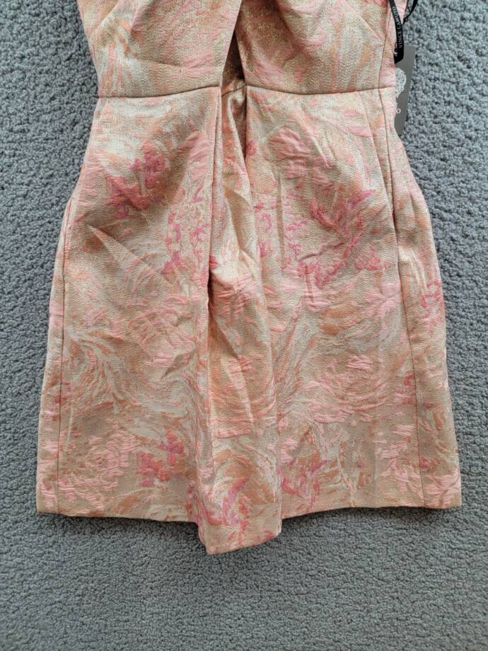Vince Camuto Jacquard Fit & Flare Halter Dress Women's 4 Coral Sleeveless