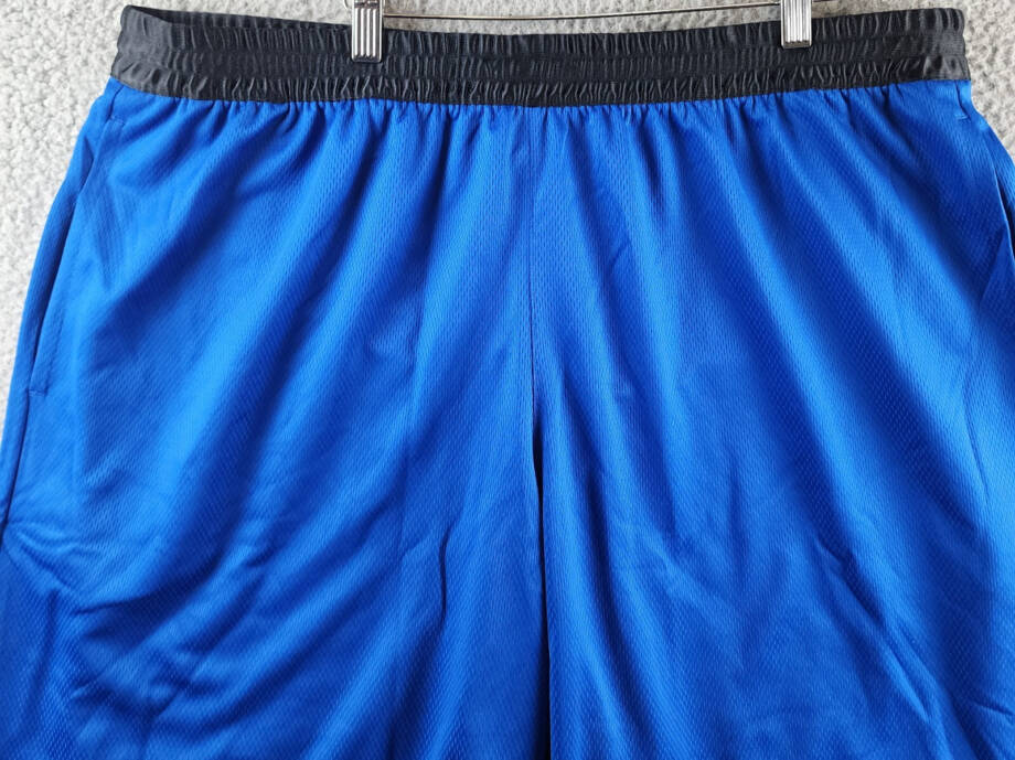 Reebok Regular-Fit Logo-Print Mesh Basketball Shorts Men's 2XL Vector Blue/Black