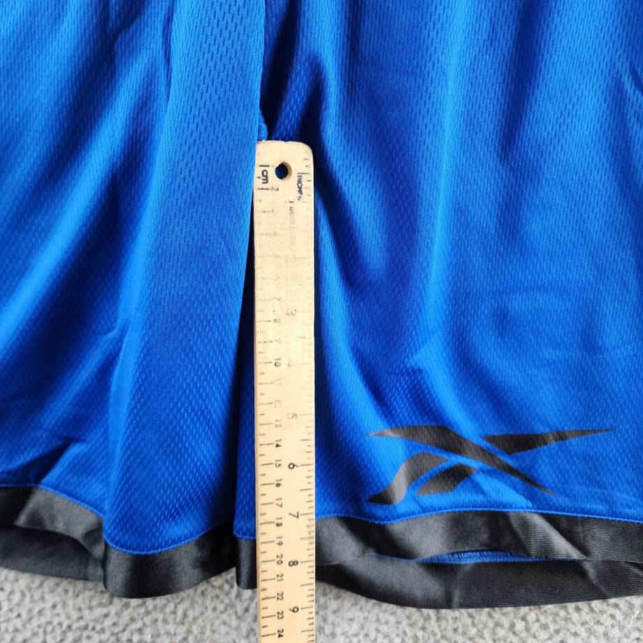 Reebok Regular-Fit Logo-Print Mesh Basketball Shorts Men's 2XL Vector Blue/Black