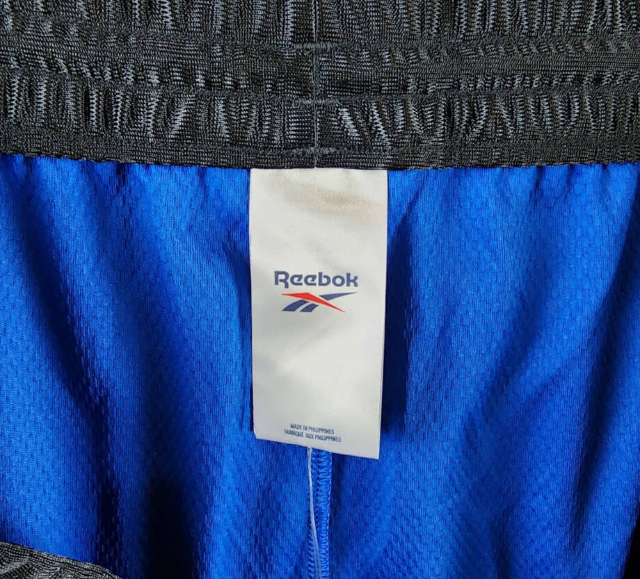 Reebok Regular-Fit Logo-Print Mesh Basketball Shorts Men's 2XL Vector Blue/Black
