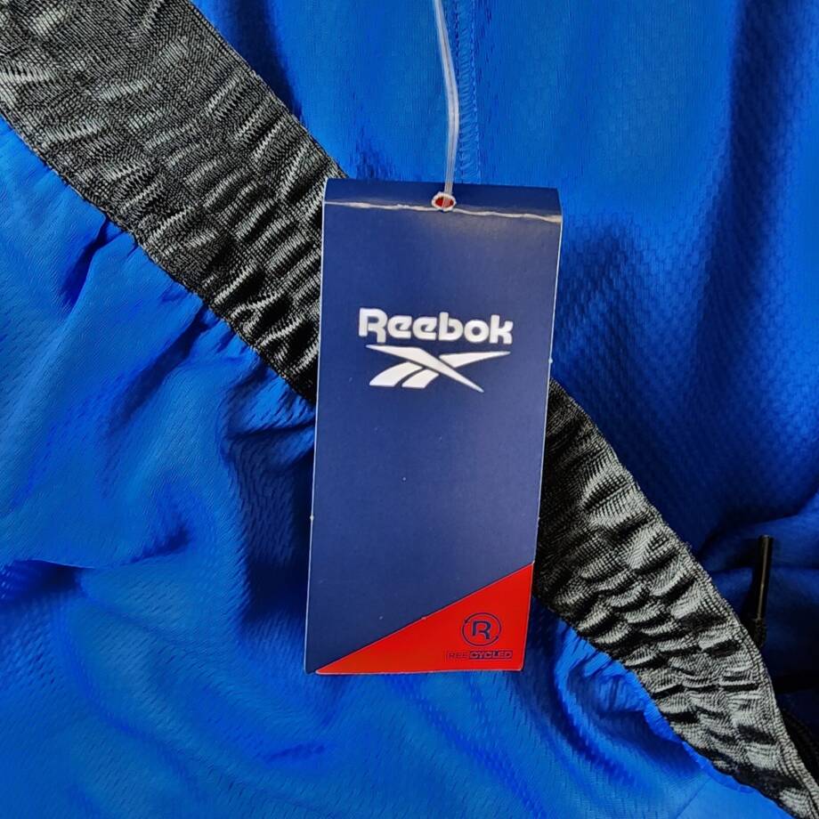 Reebok Regular-Fit Logo-Print Mesh Basketball Shorts Men's 2XL Vector Blue/Black