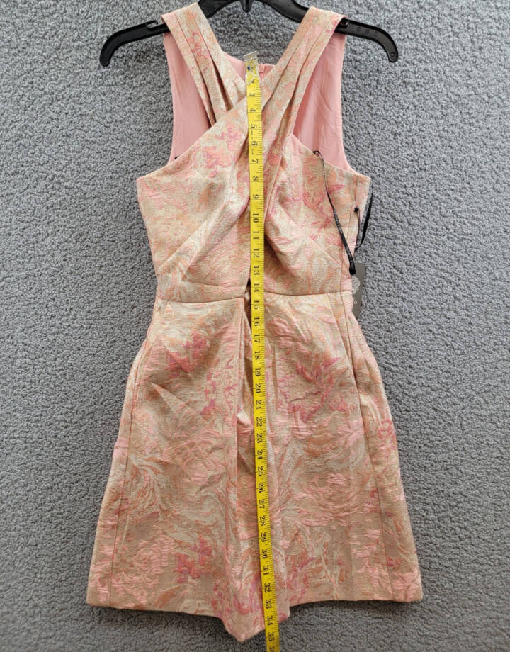 Vince Camuto Jacquard Fit & Flare Halter Dress Women's 4 Coral Sleeveless