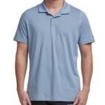 Reebok Short Sleeve Performance Training Polo Shirt Mens L Vintage Blue Pullover