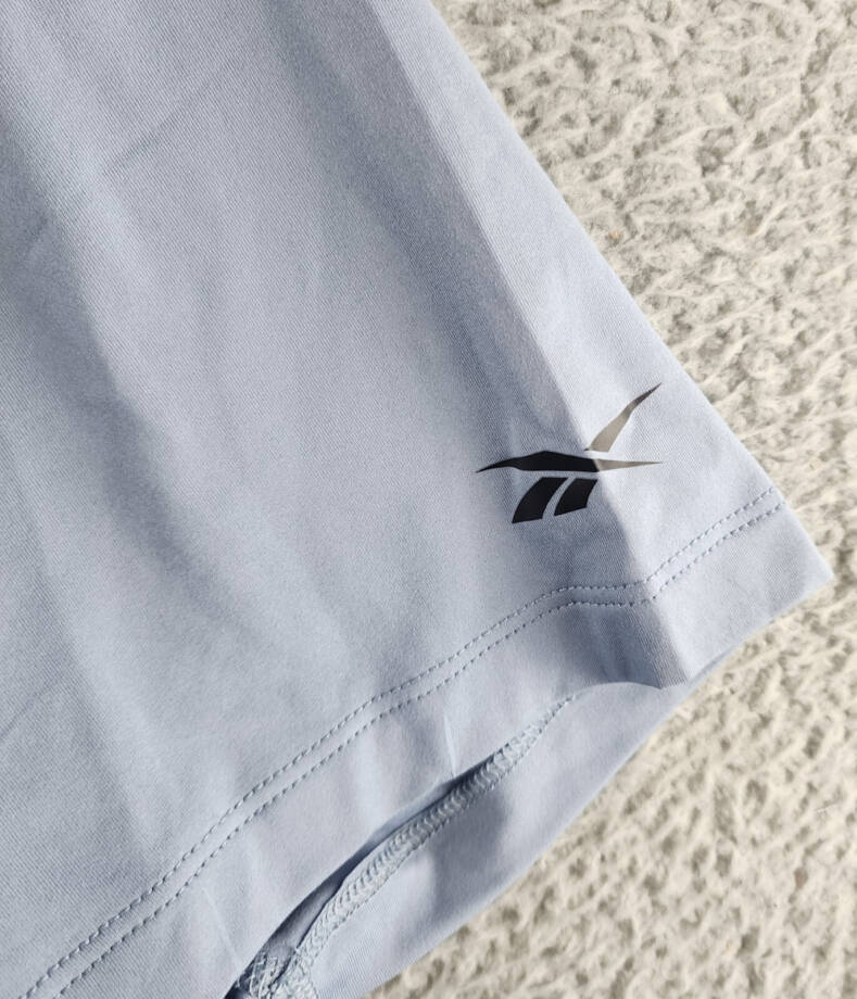 Reebok Short Sleeve Performance Training Polo Shirt Mens L Vintage Blue Pullover