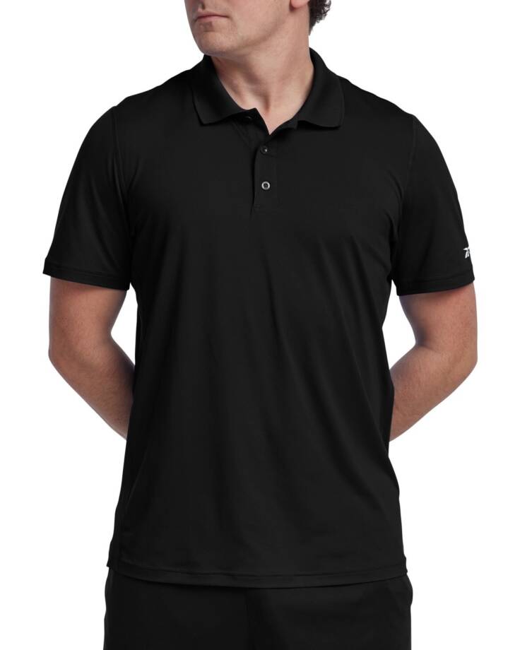 Reebok Short Sleeve Performance Training Polo Shirt Men's 2XL Black Pullover