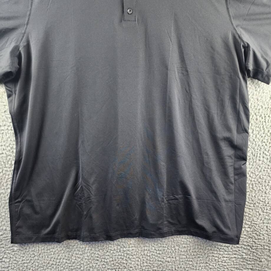 Reebok Short Sleeve Performance Training Polo Shirt Men's 2XL Black Pullover