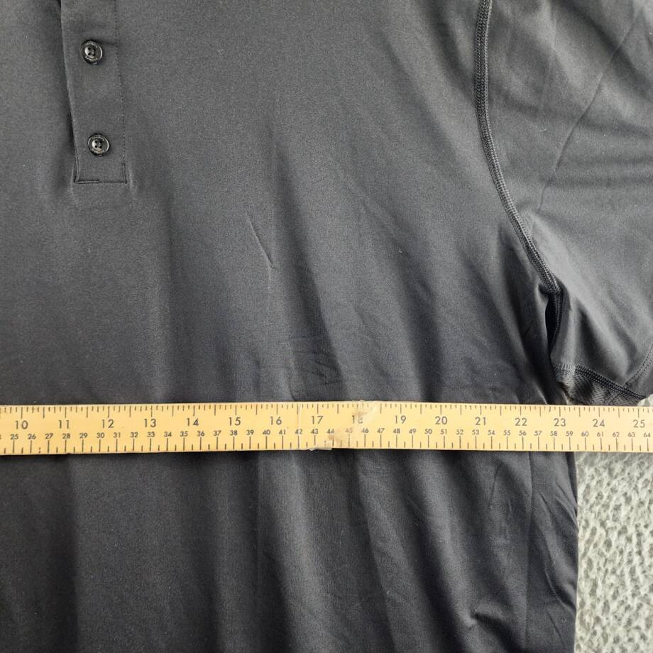 Reebok Short Sleeve Performance Training Polo Shirt Men's 2XL Black Pullover