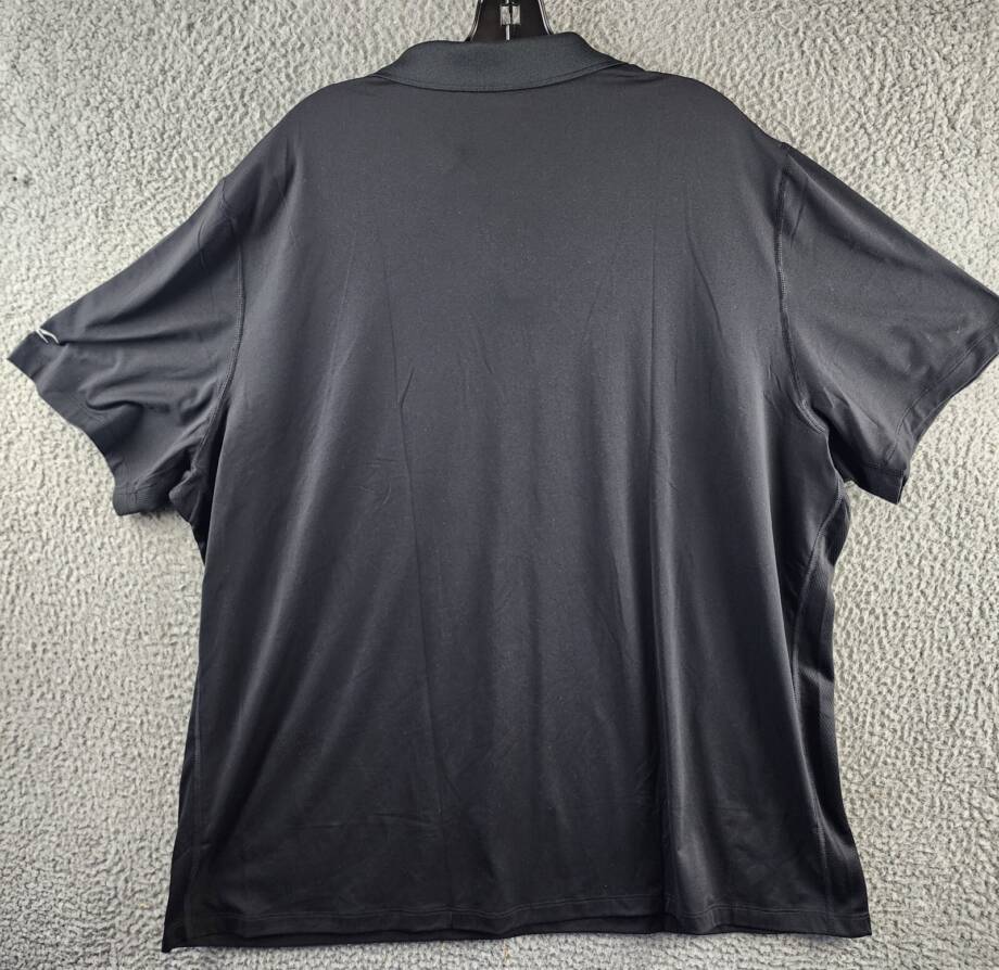 Reebok Short Sleeve Performance Training Polo Shirt Men's 2XL Black Pullover