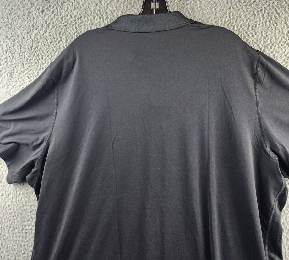 Reebok Short Sleeve Performance Training Polo Shirt Men's 2XL Black Pullover